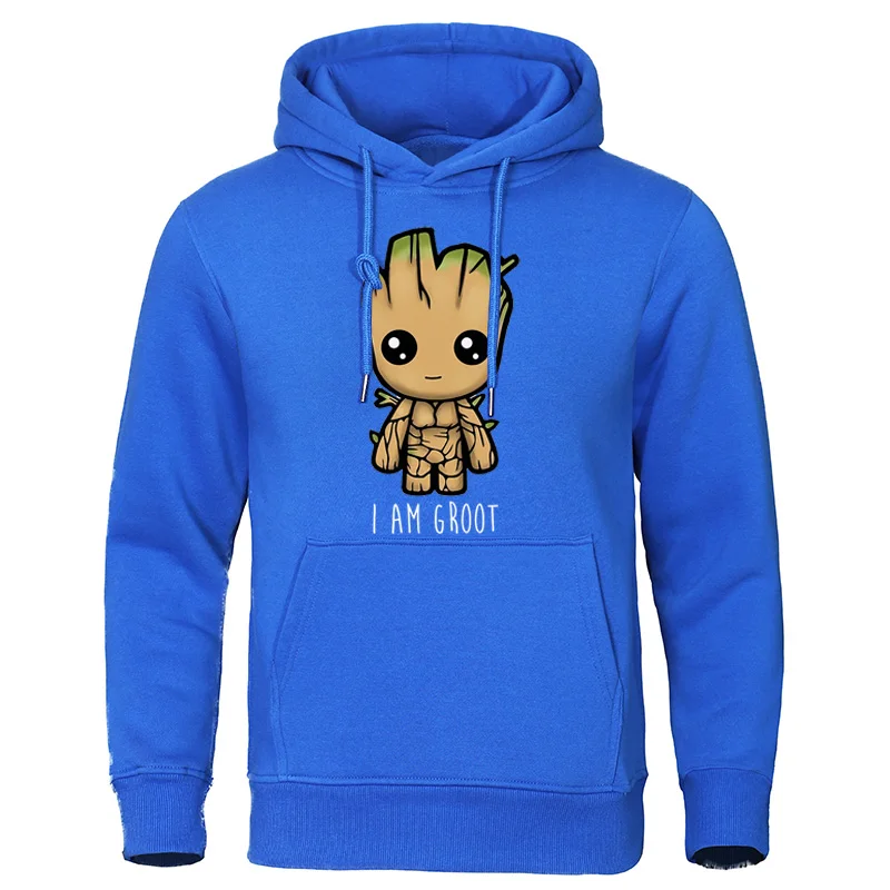 I Am groot, мужские толстовки, Осенние Теплые свитшоты, Повседневная Уличная одежда, пуловер harajuku, качественные топы, милый Принт, мужской спортивный костюм Groot - Цвет: blue 6