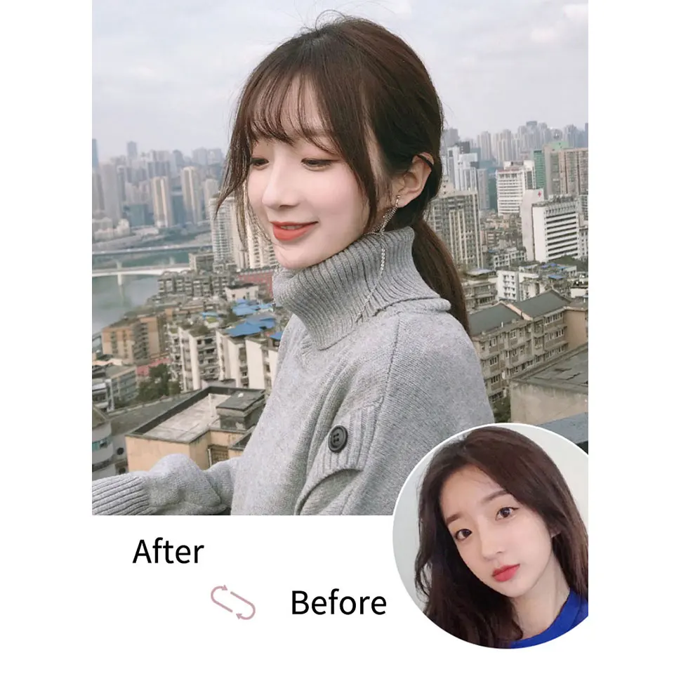 Аккуратные длинные челки BUQI черные и коричневые для наращивания волос без следов