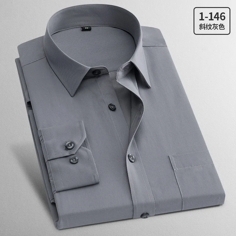146 Размера плюс 8XL мужские рубашки с длинным рукавом, одноцветные полосатые рубашки, мужские платья больших размеров 7XL 6XL, белые светские рубашки, Мужская одежда, уличная одежда - Цвет: 146