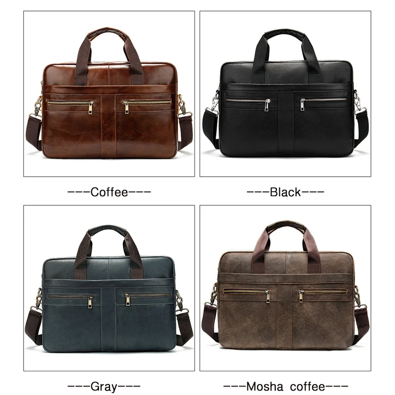 OYIXINGER Men's Genuine Leather Briefcase Man Business Laptop Bag Natural Leather Messenger Bags 2023 New Shoulder Bag For Male