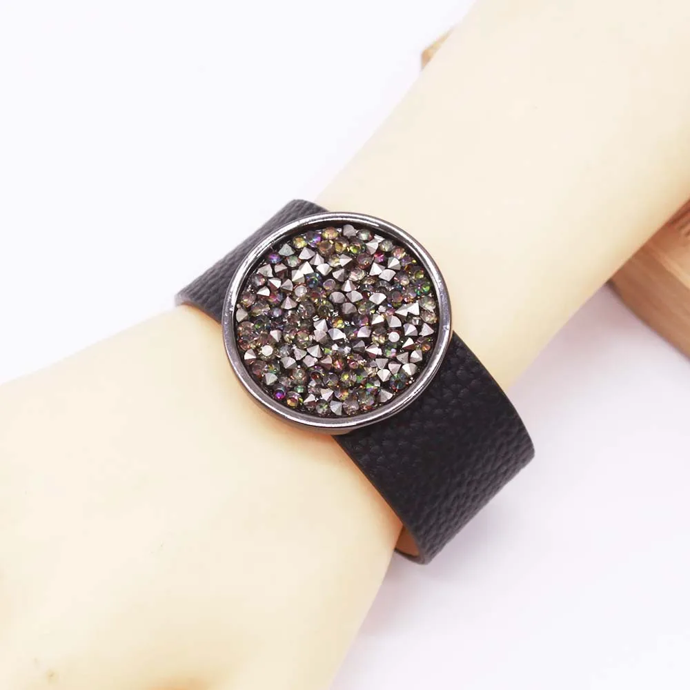 2021 новые модные простые кожаные браслеты для женщин классические металлические