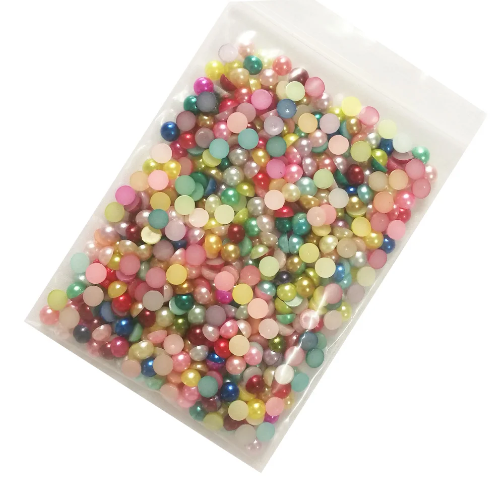 Полукруглые жемчужины 5 мм разных цветов для изготовления открыток иммитация