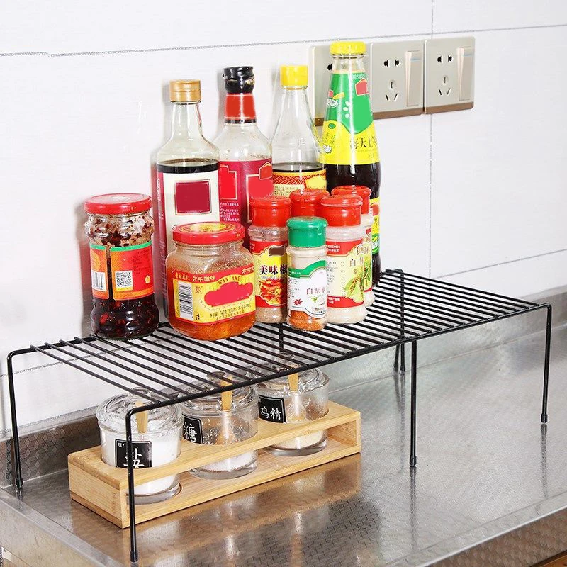 

Cabinet Shelf Organizers Stackable Expandable Set of 2 Metal Kitchen Counter Metal Shelves J8