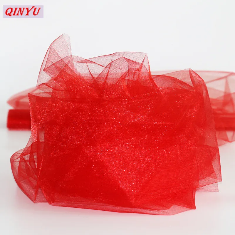 5/10meters Organza Sheer Crystal Tulle Roll Fabric for Wedding Decoration DIY Arches Chair Party Favor Home decor silk flowers 5 | Дом и сад