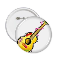 hand painted instrument guitar mexicon culture element illustration round pins badge button clothing decoration gift 5pcs