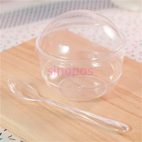 10 шт прозрачный пластиковый круглый рот йогурт чашки пудинг/мороженое/Мусс