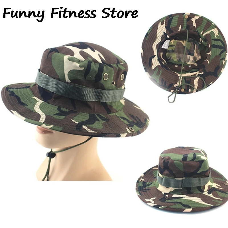 

Mountaineering Hat Sunscreen Panama Hiking Fishing Bucket Hats Summer Jungle Hunting Caps Men Women Breathable Casquette Outdoor