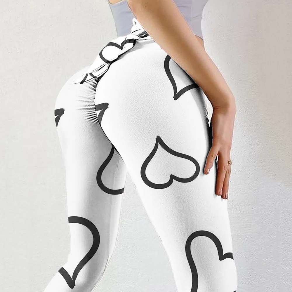 

Bow-knot hip-lifting leggings women's fitness yoga running pants tight sexy sweatpants printed high-waist push-up pants