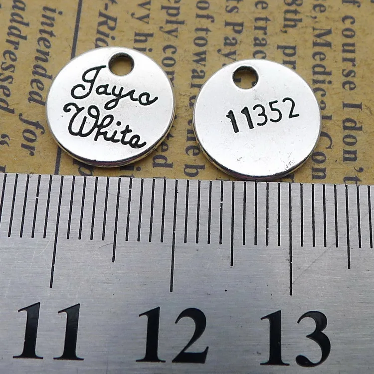 

Fashion 12*12mm Alloy charms pendant withLettered Brand 11352 Old DIY charms for jewelry making 100/Bag 0.9G