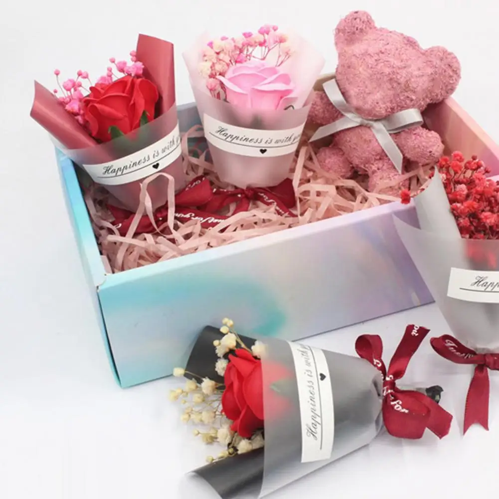 1Pc Soap Flowers Quick Dissolve Artificial Flower Valentine's Day Rose gift 2022 |