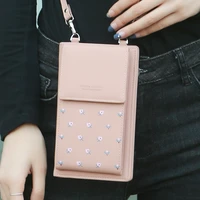 New mobile phone bag Korean printing womens shoulder bag multifunctional diagonal mobile phone bag Korean wallet