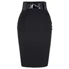 Юбка женская плиссированная с поясом, Офисная пикантная юбка-карандаш стретч с высокой талией и поясом