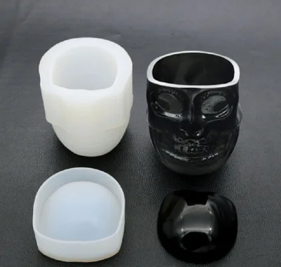 

Silicone Skull Storage Box Mold Handmade Jewelry Set Reusable DIY Table Silicone Mould Silica gel Halloween Skull Resin Mold