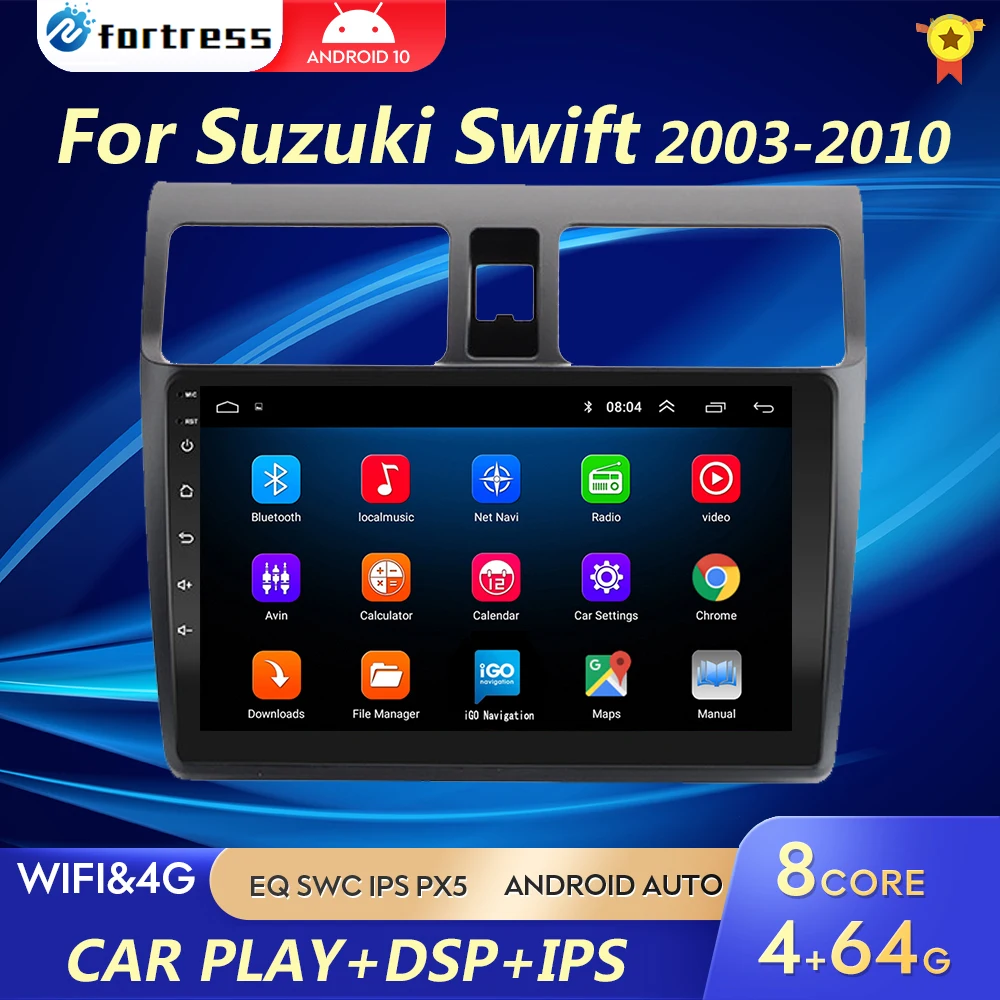 For Suzuki Swift 2005 2006 2007 2008 2009 2010 Car Android Radio Multimedia Player 2DIN Navigation GPS Video 2 din IPS 8 CORE 4G