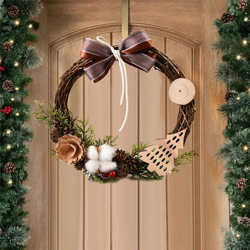 

Christmas Decoration Rattan garland door hanging Christmas garland decoration prop Creative Swan Lemon Vine Ring Pendant