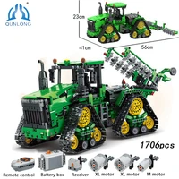assembling technical bricks%c2%a0118 crawler tractor model building blocks toy for boy block gift child toy friends construction kit