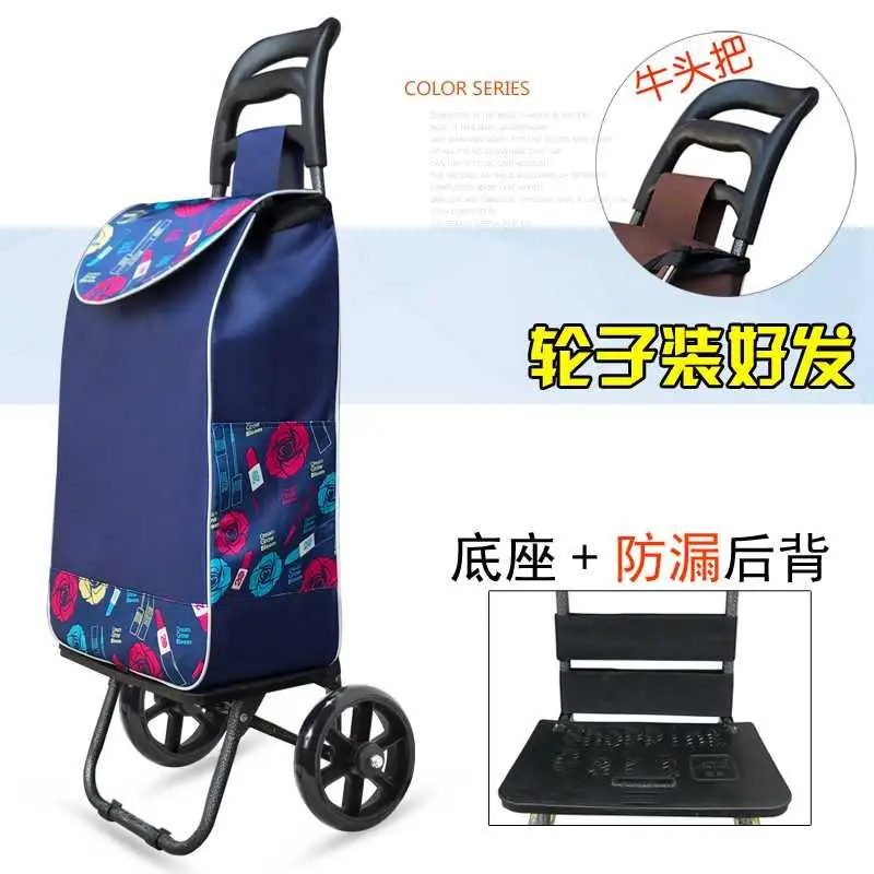 Легкие складные тележки для покупок жесткие ручные водонепроницаемая сумка 6