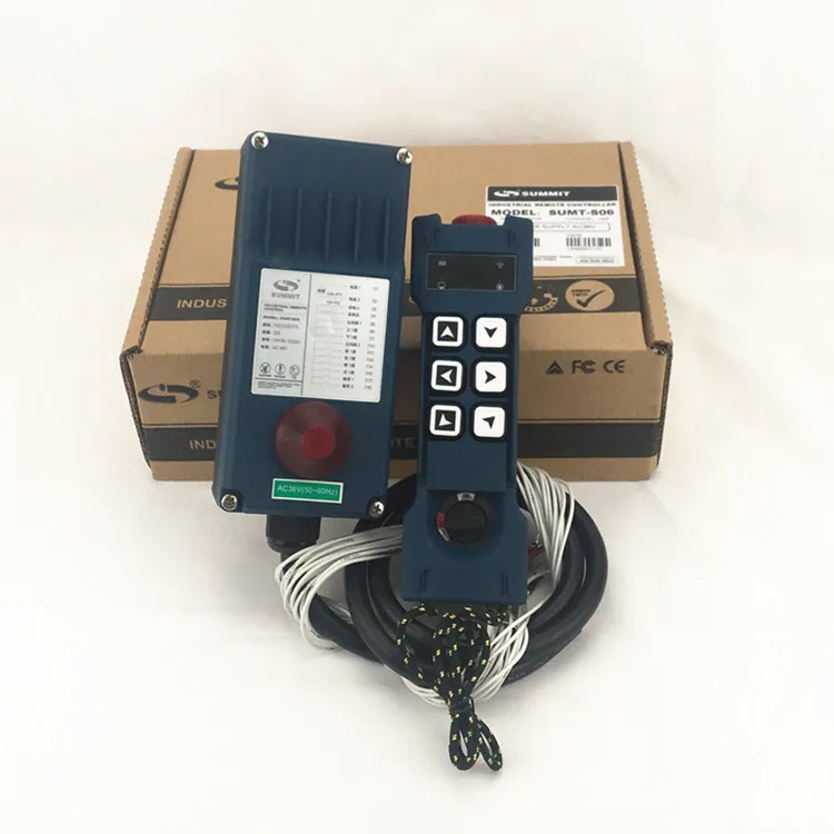 

Nice Industrial Remote Control SUMT-S06 Hoist Crane Lift Button Switch 6 Single Speed Buttons 1 TX+1 RX for truck hoist crane