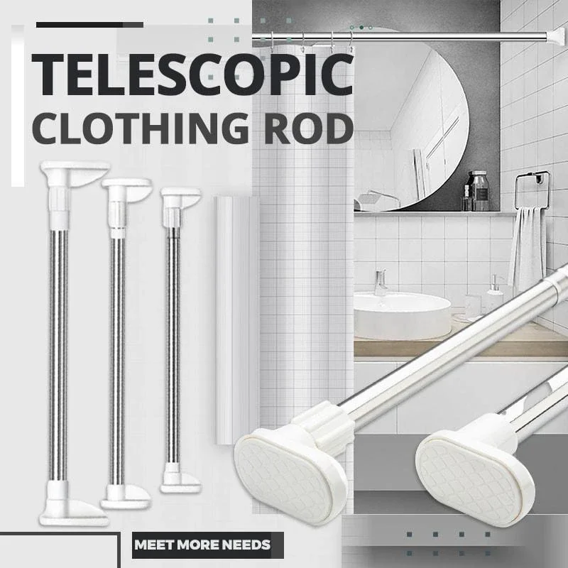 

1PC Telescopic Clothing Rod Multi Purpose Adjustable Curtain Rod Curtain Rail Pole Net Rods Curtain Telescopic Pole Dropshipping