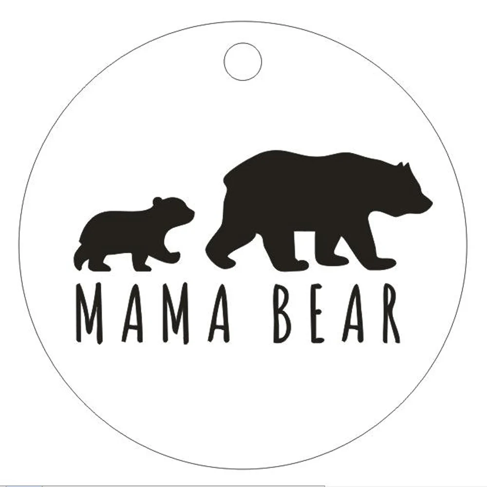 Ожерелье Mama bear, семейная вдохновляющая ручная штампованная гравировка, ожерелье, Очаровательная круглая подвеска, цепочка, ожерелье, ювелирное изделие, подарок матери - Окраска металла: Charm Only