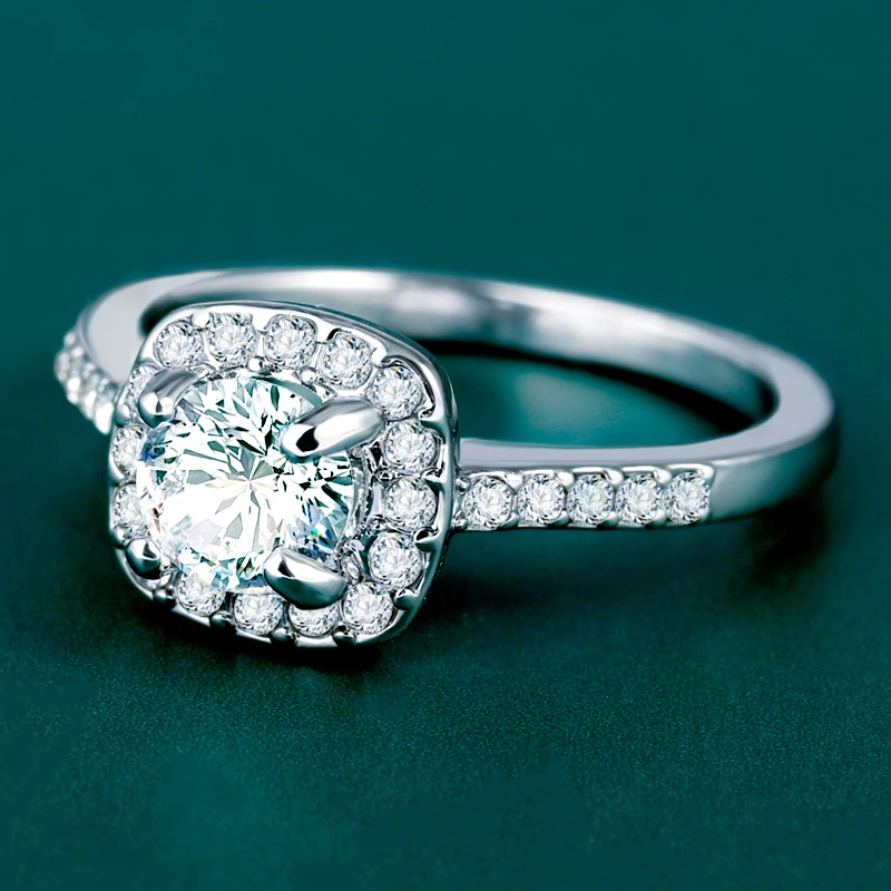 Женское Обручальное кольцо с кристаллами BICUX белое классическое элегантное