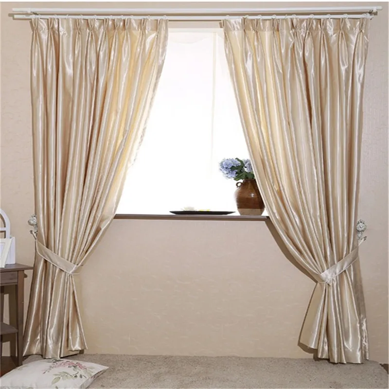 

Solid color white artificial silk with cloth lining curtains modern minimalist semi-shading door curtain beauty salon partition