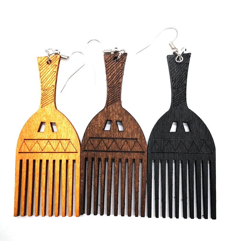 Бесплатная доставка! Деревянные серьги гребни|Серьги-кольца| |