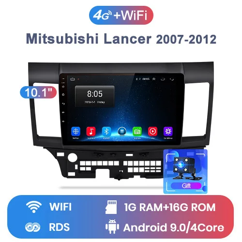 WIFI For Lancer Junsun 2G+ 3 2G Android 8,1 4G Автомобильный Радио мультимедийный плеер для Mitsubishi Lancer 2007-2012 навигация gps 10,1 ''Авто 2 din без dvd - Цвет: WIFI For Lancer