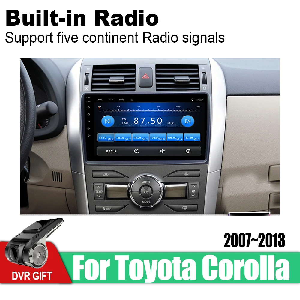 Мультимедийный плеер для Toyota Corolla E140 E150 2007 2008 2009 2010 2011 2012 2013 Android GPS навигация радио
