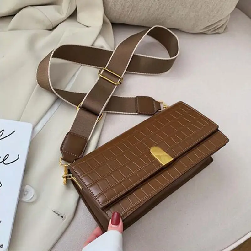 

2020 Vintage Fashion Female Flap Bag New High Quality Leather Women's Designer Handbag Crocodile pattern Shoulder Messenger Bags