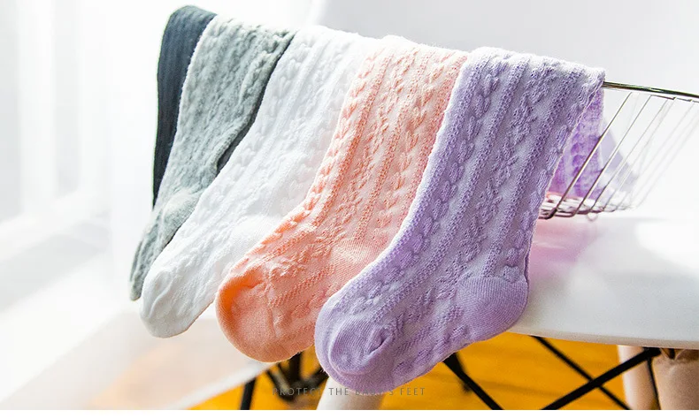 Одежда для маленьких девочек Сезон Четыре года длинные хлопковые сетчатые чулки