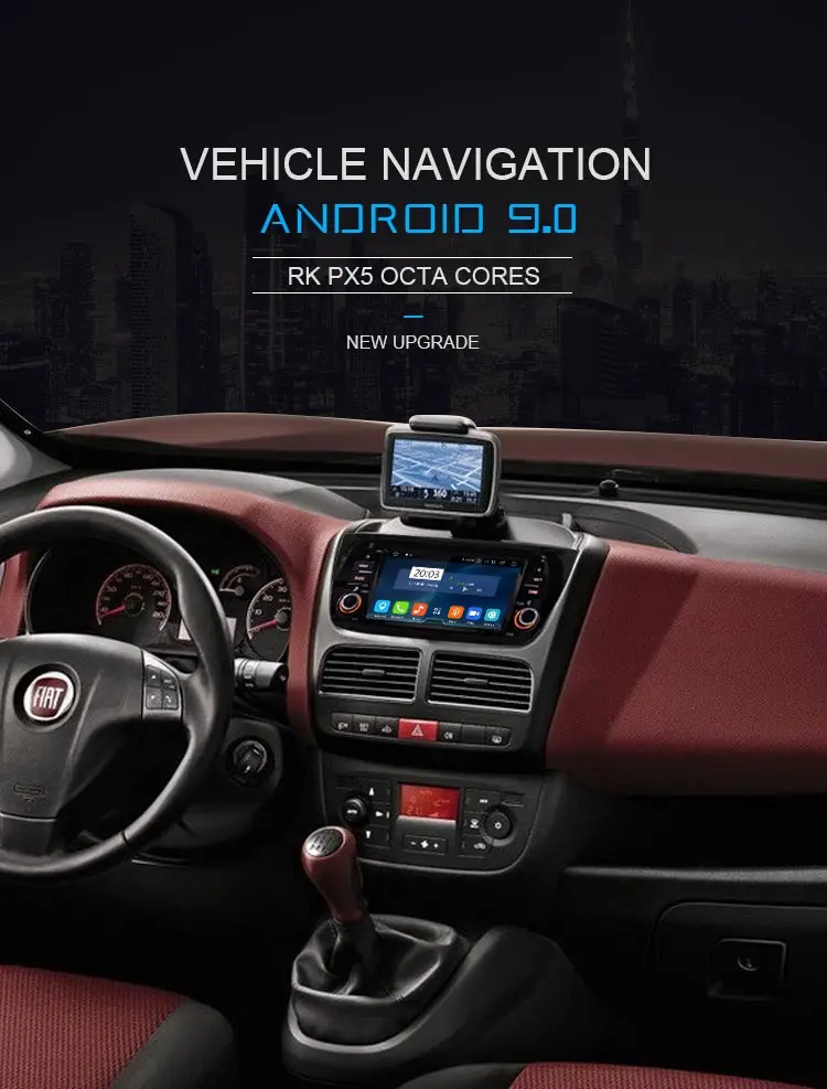 LJDA Android 9,0 автомобильный мультимедийный плеер для FIAT DOBLO 2010- 1 Din автомобильный Радио gps Навигация стерео 4G+ 64G Восьмиядерный wifi DSP