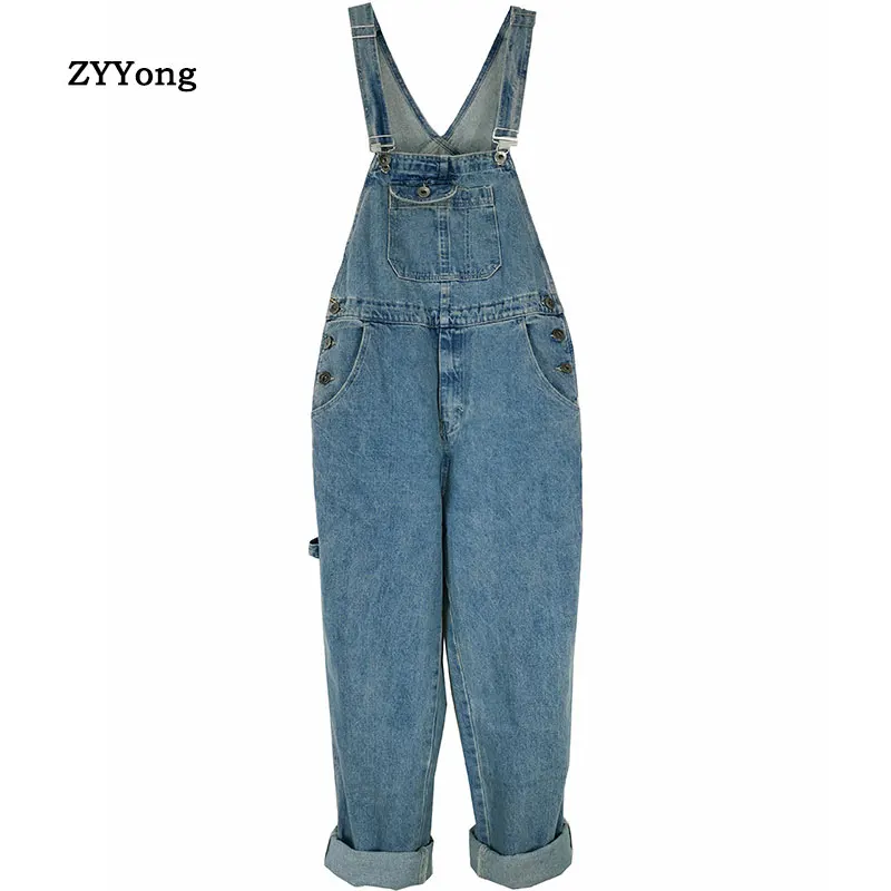 

2020 новый мужской свободный комбинезон с нагрудником, с большими карманами, повседневные Рабочие комбинезоны, комбинезоны с подтяжками, голубые джинсы