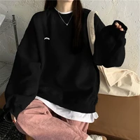 aesthetics casual crewneck sweatshirt hoodies women letter fashion korean long sleeve plush woman sweetshirt egirl clothes tops