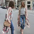Женская Свободная блузка, Летняя Повседневная шифоновая блузка в стиле бохо, шаль, кимоно, кардиган, модная одежда