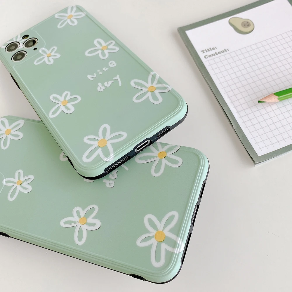 Чехол LOVECOM с милыми ромашками для iPhone 11 Pro Max XR XS 7 8 Plus X мягкая IMD фоторамка в полоску