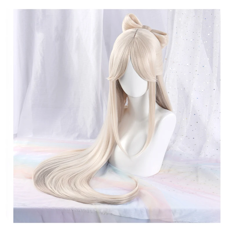 

Game Genshin Impact Cosplay Ningguang Cosplay Wig Ning guang Heat Resistant Synthetic Hair Cosplay Wigs + Wig Cap