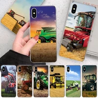 farm vehicle tractor soft phone case for iphone 11 12 13 pro max xr x xs mini apple 8 7 plus 6 6s se 5s fundas coque shell cover
