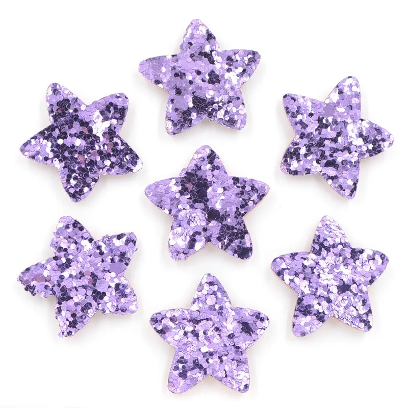 Purple 40 шт. блестящие кожаные мягкие патчи в форме звезды аппликация для рукоделия/одежды/шпильки принадлежности для скрапбукинга «сделай сам» K63 - Цвет: Purple
