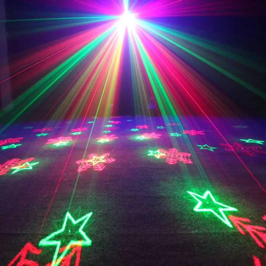 ESHINY Remote Mini R&ampG Laser 6 snowflake Patterns Projector Blue Led Bar DJ Dance Disco Family Party Effect Light Show T189D3 | Лампы и