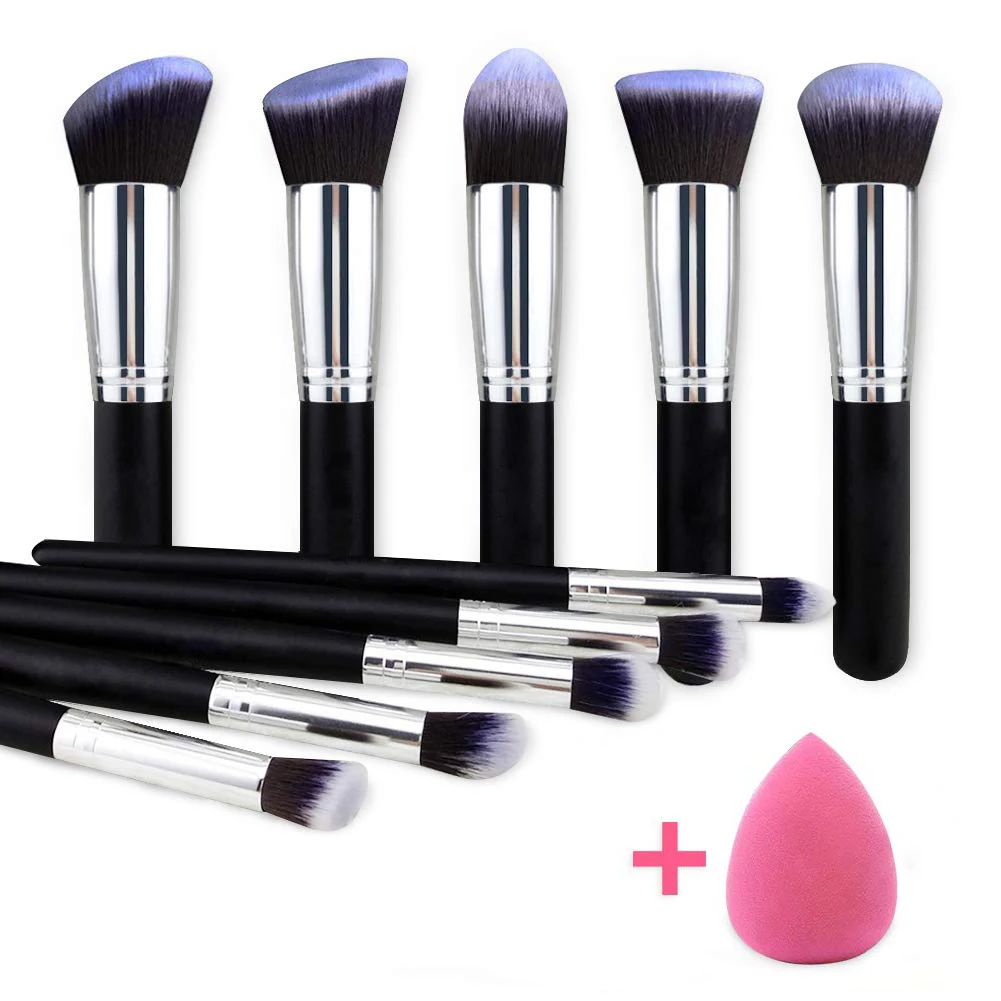 

Make Up Brushes Set 10pcs Professional Powder Foundation Eyeshadow Cosmetics Soft Synthetic Hair Gift Beauty Egg