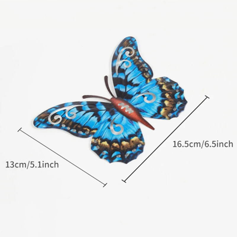 

Large Metal Butterfly Wall Decoration Iron Art Colorful Butterflies Indoor Outdoor Wall Hanging Ornaments for Home Garden Decor