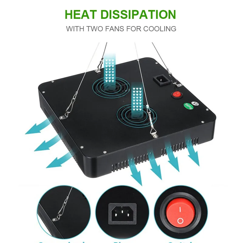 Светодиодный фитолампа полного спектра 1000W для выращивания растений в помещении