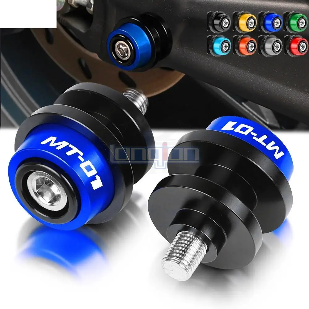 

FOR YAMAHA MT01 MT-01 2004-2009 2008 2007 Motorcycle CNC Aluminum Stand Screws 6MM Swingarm Slider Spools Accessories MT 01 Logo