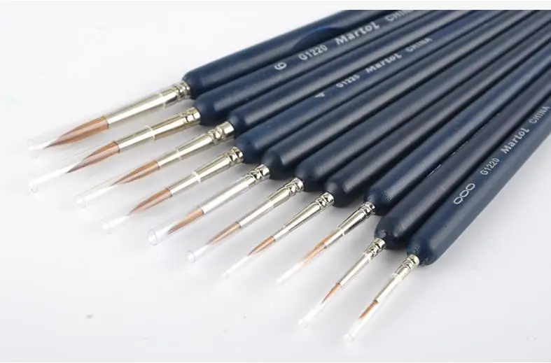 10 шт./компл. премиум качества Краски набор кистей из соболиного волоса волос