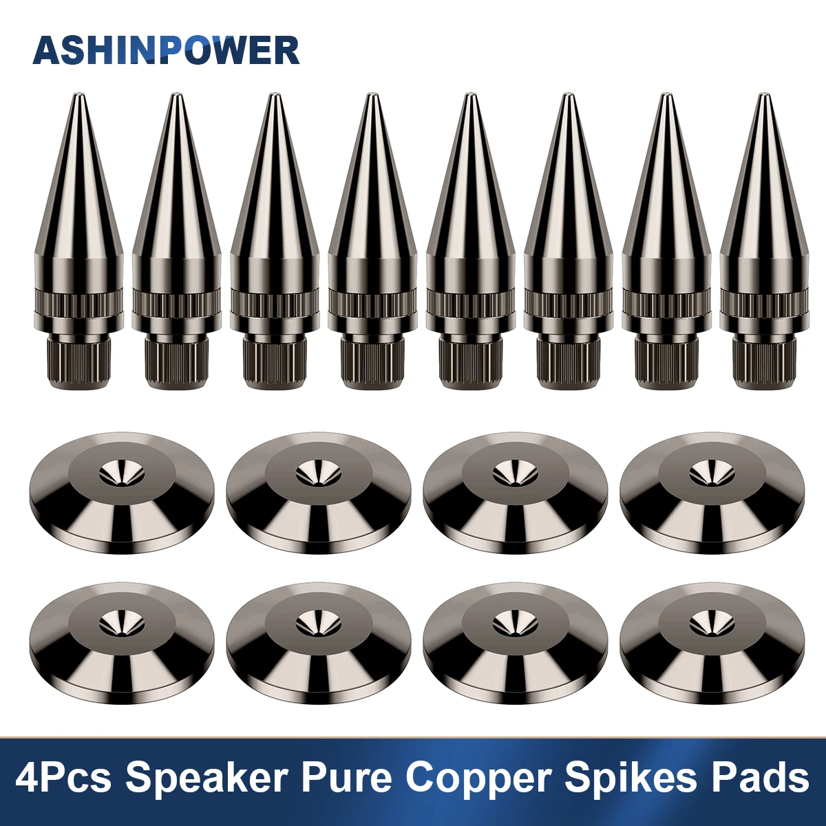 

4Pcs Pure Copper Speaker M6x36 Box Spikes Stand Shock Pad Feet Pad For Audio HIFI Amplifier DAC Decoder Computer Rubber Buffer F