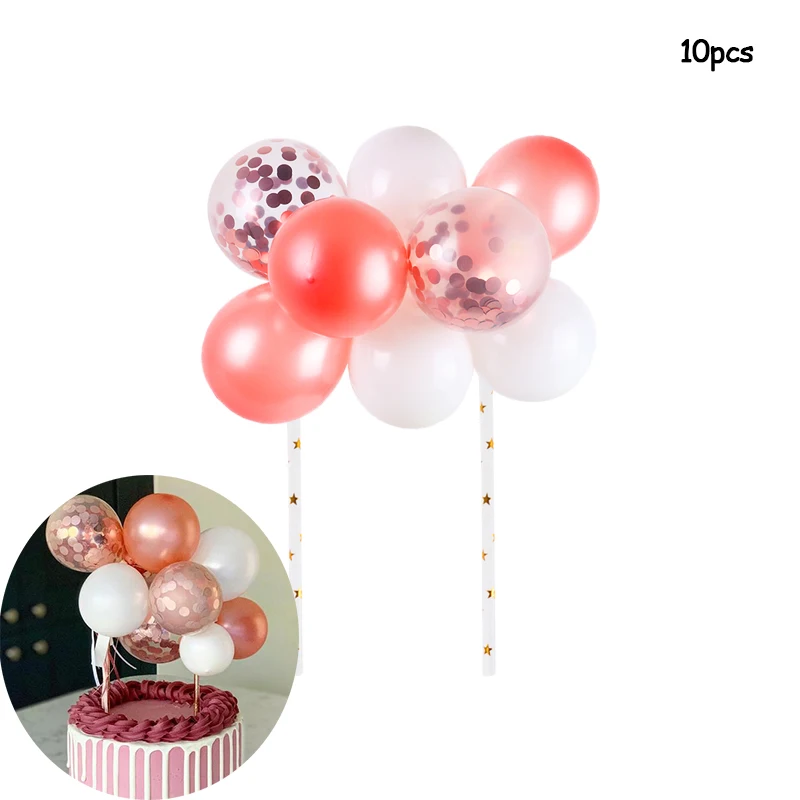 Style 1 Cyuan, 10шт., 5 дюймов, розовое золото, конфетти, праздничные надувные шары, вечерние шары, украшения для торта, кекс, свадебные принадлежности - Цвет: Style 1