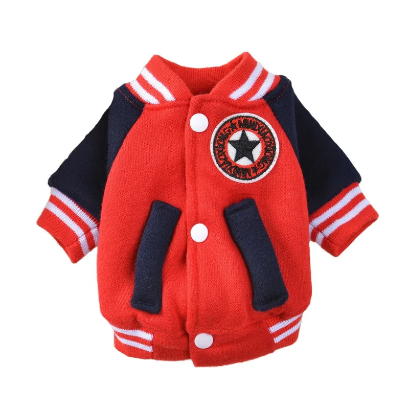 Осень-зима Щенок куртки для собак теплая спортивная одежда с принтом в виде