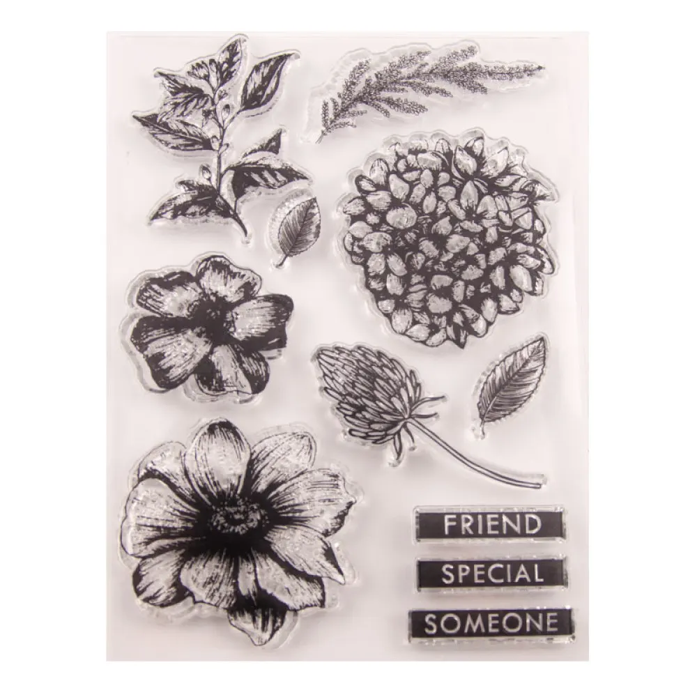 

Flowers Petal Transparent Clear Silicone Stamp/Seal for DIY Scrapbooking/photo Album Decorative Clear Stamp Sheets