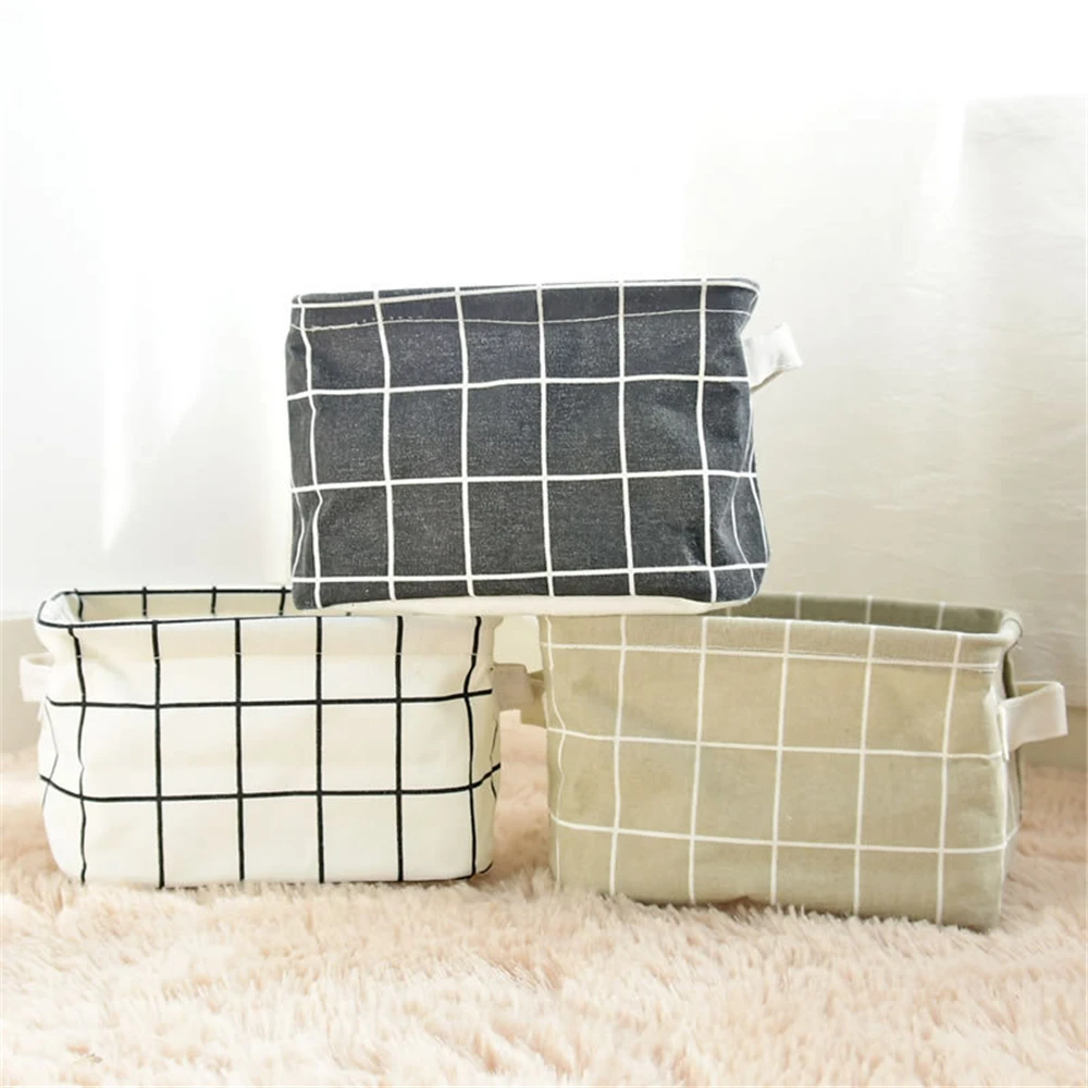 Корзина для хранения из хлопка и льна столешница сортировки мелочей домашнее